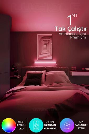 Luciole Led Abajur Aplik Gece Lambası Rgb Lambader 16 Renkli Uzaktan Kumandalı Işık 4 Animasyonlu