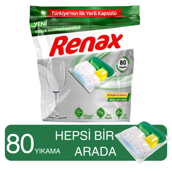 Renax Bulaşık Makinesi Kapsülü Hepsi Bir Arada 80 Yıkama