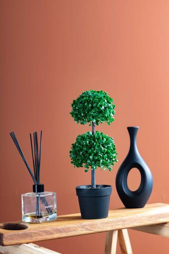 Medicago Siyah Saksıda İki Katlı Yonca Model