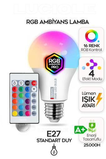 Luciole Rgb Led Lamba Animasyonlu  Kumandalı Ambiyans Aydınlatma Tasarruflu Ampül Led Işık