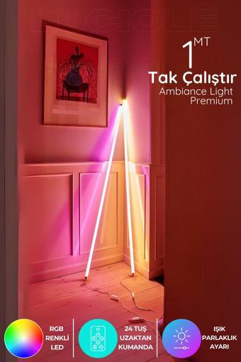 Luciole Rgb Led Strip Tube Light  Led Aplik Uzaktan Kumandalı Işık Lamba Ampül Aydınlatma Renkli Apltube6