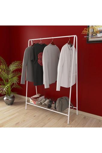 Metallica Concept Oval Telli Beyaz Butik Stil Askılık Konfeksiyon Askısı Ayaklı Askılık Elbise Askılığı Portmanto