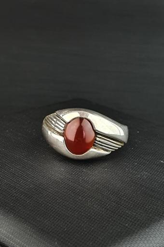Akik taşlı 925 ayar gümüş Erkek yüzük 