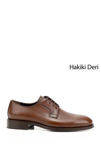 Erkek Taba Antik Bağcıklı Hakiki Deri Klasik Ayakkabı