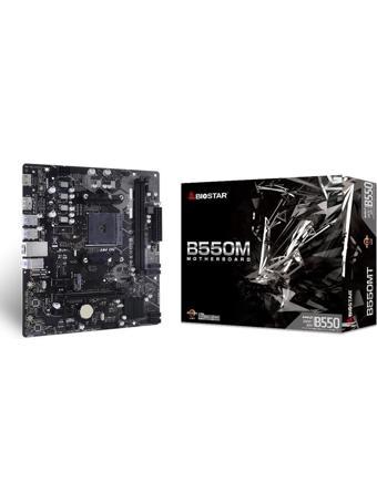BIOSTAR B550MTDDR4 SATA3 M2 PCIe NVME HDMI DVI PCIe 16X v3.0 AM4 mATX + AMD Ryzen 5 5500 + AMD Orijinal Fan
