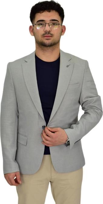 Erkek Gri Tek Spor Ceket Çift Yırtmaçlı BGL-ST04465