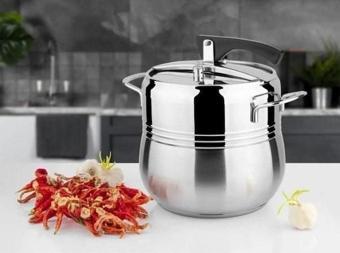  Lines Silver Kordonlu 10 Lt Düdüklü Tencere Metal Kulp