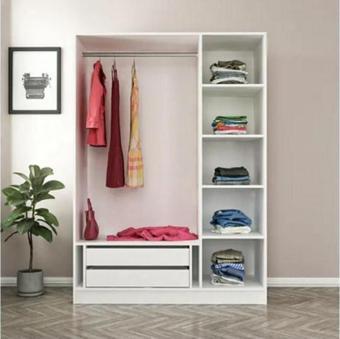 Canbaz Furniture Esla Modüllü 3 Cam Kapaklı Giyinme Dolabı