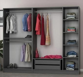 Canbaz Furniture Esla Modüllü 5 Cam Kapaklı Giyinme Dolabı