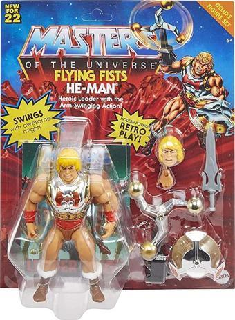 Masters of the Universe HDT22 – Origins Deluxe He-Man uçan yumruklar, 14 cm aksiyon Fi,gür