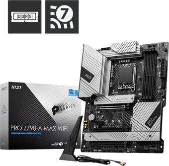 Msi Pro Z790-A Max Wifi Ddr5 İntel Z790 Soket 1700 Ddr5 7800(Oc)Mhz Atx Gaming (Oyuncu) Anakart