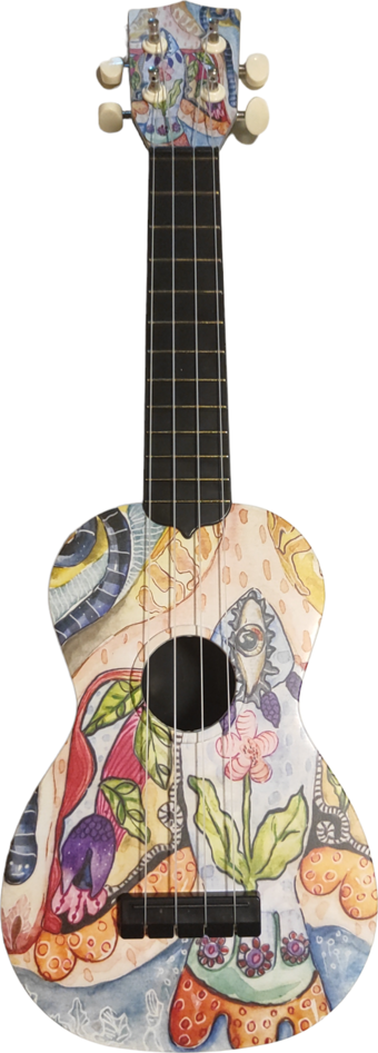 Gonzales Soprano Ukulele Balık Desenli Kapak