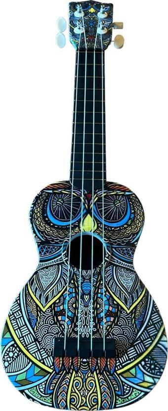 Gonzales Soprano Ukulele Tribal Baykuş Desen Kapak