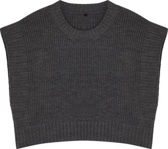 Stil Modern Kadın Crop Standart Kol Bisiklet Yaka Triko Süveter