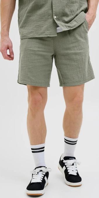 Jack & Jones Erkek Günlük Yeşil Keten Şort - 12274758