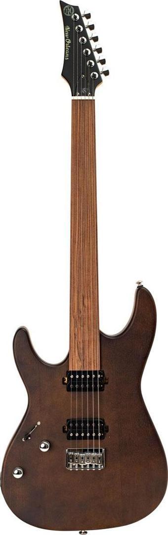 New Orleans FTS241 Mat Koyu Kahve Elektro Perdesiz Gitar