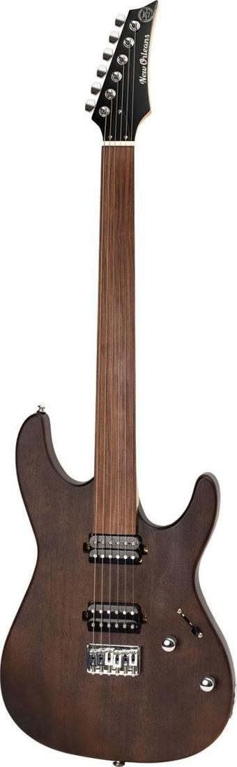New Orleans FTS240 Mat Koyu Kahve Solak Elektro Perdesiz Gitar