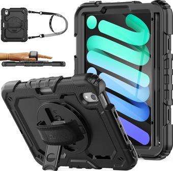 Ipad Mini 7 (A17 Pro) Kılıf Askılı Yüksek Koruma Defender Standlı Case
