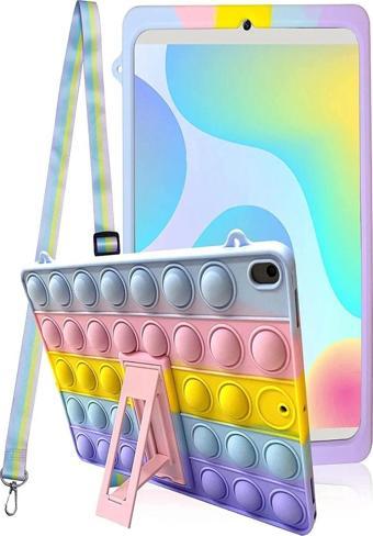 Samsung Galaxy Tab A9 8.7 (2023) Sm-x110 Uyumlu Popit Standlı Çocuk Kılıfı Askılı Pop It Push