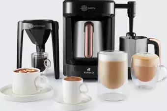 Karaca Hatır Barista Steel Cappuccino Ve Türk Kahve Makinesi Rosegold