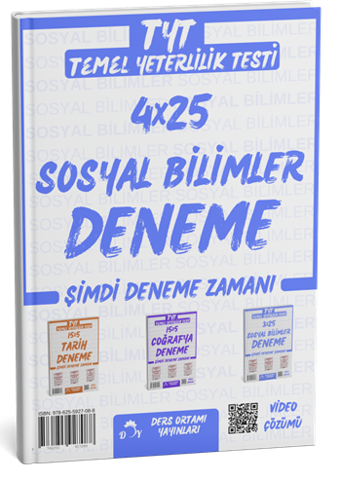 Ders Ortamı YKS TYT Sosyal Bilimler 4x25 Deneme Çözümlü Ders Ortamı Yayınları - Ders Ortamı Yayınları