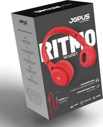 Jopus JS80 Ritmo Universal 3,5 Mikrofonlu Kulaklık Kırmızı