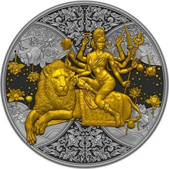 AgaKulche Durga Rutenyum 2023 Altın Kaplama Gümüş Sikke Coin