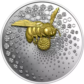 AgaKulche The Bee Dark 2023 Altın Kaplama Gümüş Sikke Coin