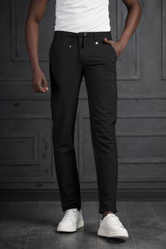 Slimfit Beli Lastikli Ve İplikli Likralı Gofre Kumaş Jogger Pantolon 