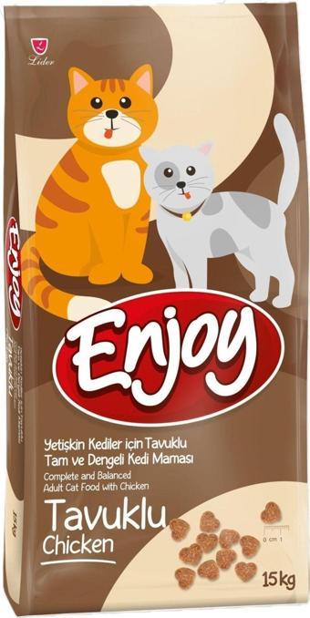 Enjoy 15 Kg Sokak Kedileri Ve Evcil Kediler İçin Sokak Kedi Maması Tavuklu