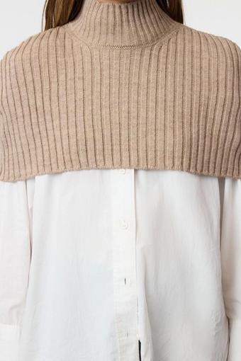 Stil Modern Kadın Crop Standart Kol Dik Yaka Balıkçı Yaka Triko Süveter