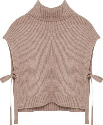 Stil Modern Kadın Crop Standart Kol Balıkçı Yaka Yumuşak Dokulu Triko Süveter