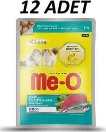 Me-O Pouch Kitten Ton Balıklı ve Sardalyalı Kedi Yaş Maması 80 Gr x 12 Adet
