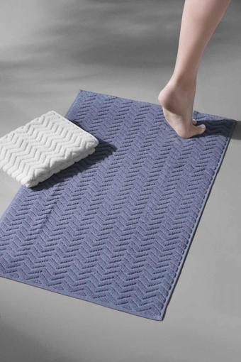 Taffeta X Bathmat Sky - Ekstra Yumusak, Modern  %100 Pamuk 50x75cm. Ayak Havlusu / Banyo Paspas Seti 