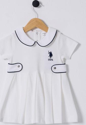 U.S. Polo Assn. Kız Bebek Beyaz Elbise