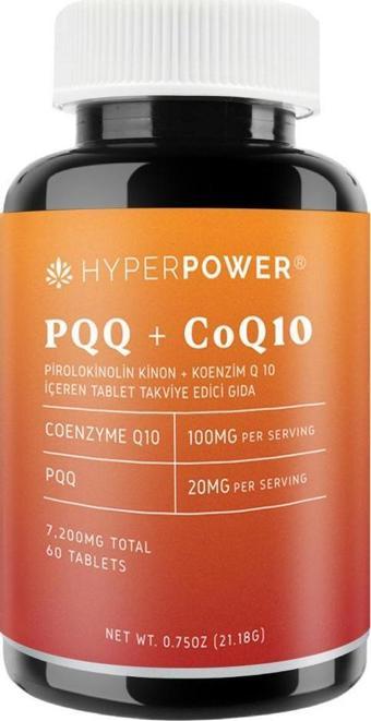 Hyperpower PQQ Pyrroloquinoline Quinone (20MG)+Coenzim Q10 (100MG) 60 Tablet (Made In Usa)