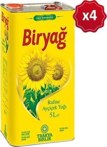 Biryağ Trakyabirlik Ayçiçek Yağı 5 Lt X 4 Adet