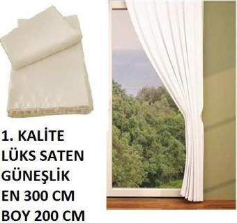 KREM RENK SATEN GÜNEŞLİK 1. KALİTE 290 cm en - 200 cm boy