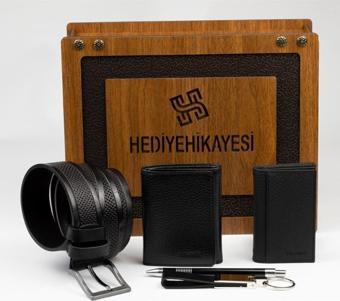 Grande 1414 Hakiki Deri Erkek Cüzdan & Hakiki Deri Kartlık Ve Hakiki Deri Kemer Seti