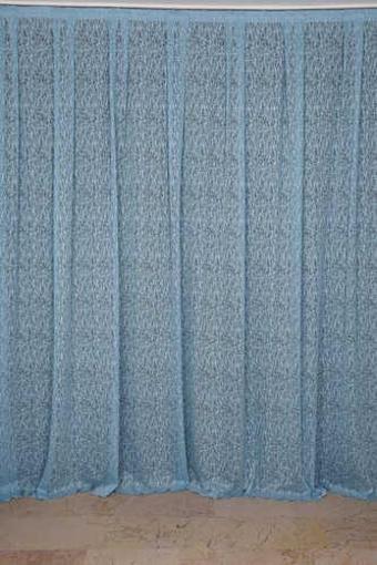 ÖRÜMCEK TÜL MAVİ RENK TEK KANAT Hazır dikilmiş Pileli Fon Perde 300*260 cm