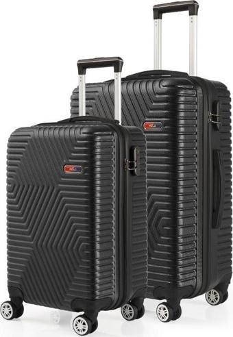 G&D Polo Suitcase Abs Kabin Ve Orta Boy Siyah 2'li Valiz Seti 600.01-Set-OK