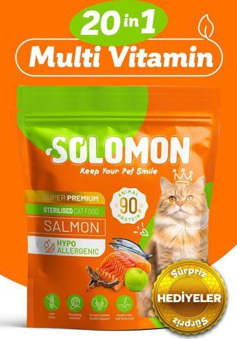 Kısırlaştırılmış Somon'lu Süper Premium Kedi Maması 1,5 Kg - Hipoalerjenik - Düşük Tahıllı