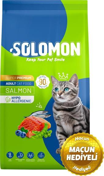Yetişkin Somon'lu Süper Premium Kedi Maması 9 Kg - Hipoalerjenik - Düşük Tahıllı