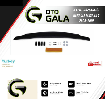KAPUT RÜZGARLIĞI RENAULT MEGANE 2 2003-2008