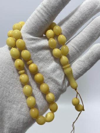 Doğal Kaya Damla Kehribar Tesbih 33lük 16,27 Gram