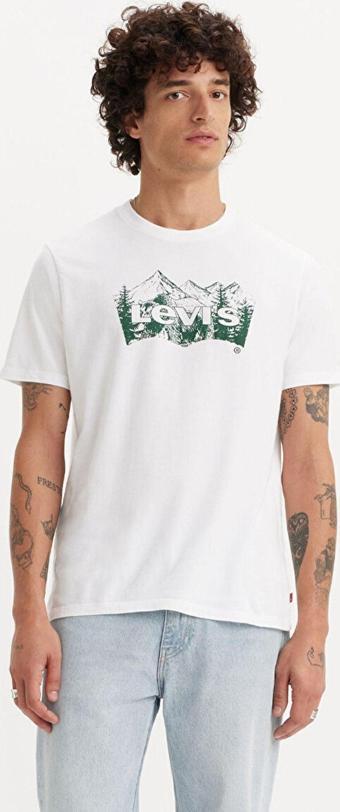 Graphic Crewneck Mountain Erkek Beyaz Tişört - A2823-0257