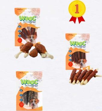 Saygın Pet Wooc Tavuk But, Balık Derisi Sargılı Stick, Ördek Sargılı Stick 3x80 gr
