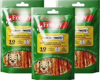 Tavuk Etli Kaplı Burgu Çubuk Kemik Köpek Ödül Maması X 3 Paket