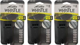 3 adet Evolite Rescue  E-5531 126 Db Deprem Düdüğü Siyah