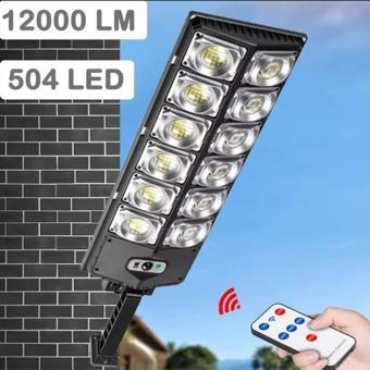 12000 LÜMEN 504 LED GÜNEŞ ENERJİLİ HAREKET SENSÖRLÜ KUMANDALI BAHÇE SOKAK GARAJ EV AYDINLATMA LAMBASI IŞIK